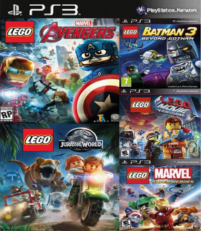 5 juegos en 1 LEGO MARVELS AVENGERS LEGO JURASSIC WORLD THE LEGO