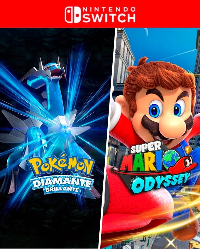 Pokémon Diamante Brillante mas Super Mario Odyssey - Nintendo