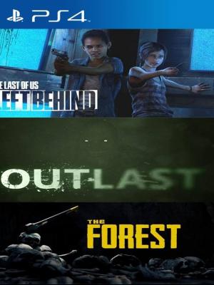 3 juegos en 1 The Forest Mas Outlast Mas The Last of Us Left Behind PS4