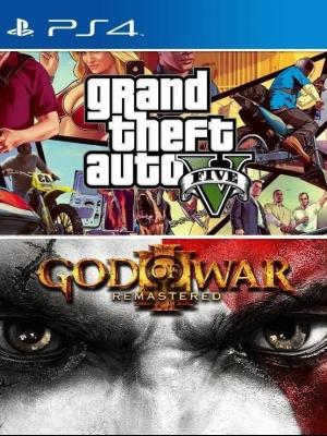 2 JUEGOS EN 1 GTA V MAS GOD OF WAR III RESMASTERED PS4