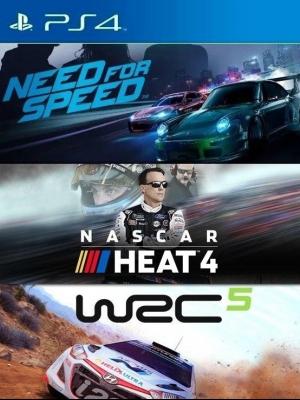 3 JUEGOS EN 1 NEED FOR SPEED MAS NASCAR HEAT 4 MAS WRC 5 FIA WORLD RALLY CHAMPIONSHIP PS4