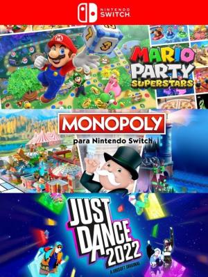 3 juegos en 1 Mario Party Superstars + MONOPOLY + Just Dance 2022 - Nintendo Switch