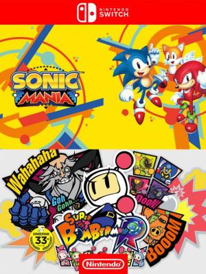 2 juegos en 1 Sonic Mania mas Super Bomberman R - Nintendo Switch