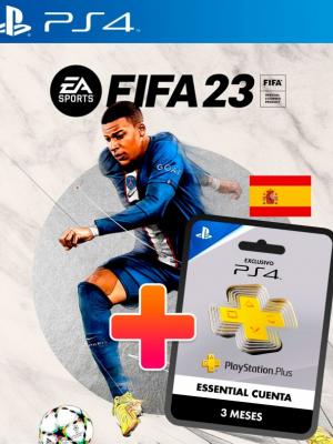 FIFA 23 Español España mas Membresia PS Plus Essential 3 meses PS4